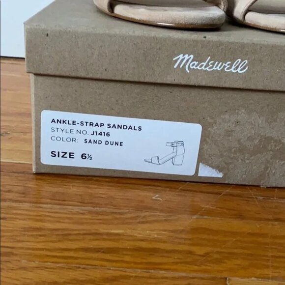 Madewell Regina Ankle-Strap Sandals in Sand Dune, Size 6.5 - Picture 8 of 9